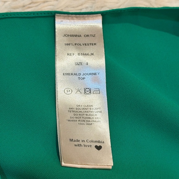 Johanna Ortiz Journey Like No Other Crepe Long Halter Top in Emerald - Size 4 - Picture 7 of 8